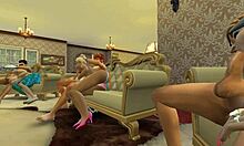 Ηλικιωμένες γυναίκες απολαμβάνουν νεαρούς άνδρες σε ένα high-end σκηνικό - μια απόδοση Sims 4