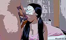 Adik tiri muda tergoda oleh es krim dan seks kasar dari belakang dalam kartun Hentai