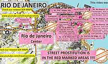 Carte du sexe de Rio de Janeiro avec des scènes d'adolescents et de prostituées